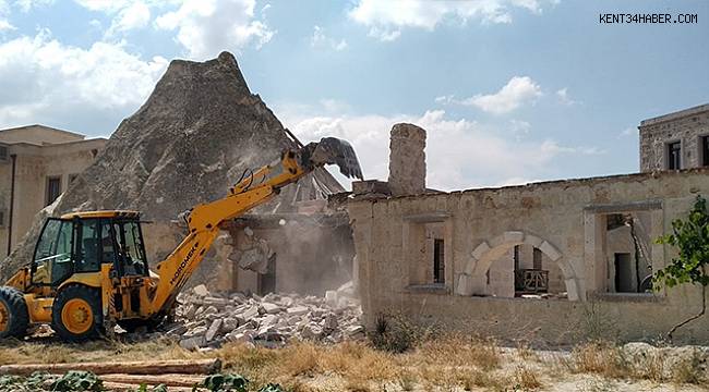 Kapadokya'da 6 kaçak yapının yıkımı tamamlandı