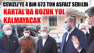 Cevizli’de 4 Bin 673 Ton Asfalt Serimi Yapıldı