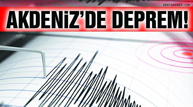 Akdeniz'de 4.1 Büyüklüğünde Deprem