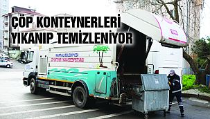 Kartal’da, Çöp Konteynerleri Yıkanıp Dezenfekte Ediliyor
