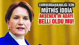 Akşener'in Cumhurbaşkanı Adayı Belli Oldu!