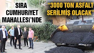 Cumhuriyet Mahallesi'nde Asfalt Serimi Başladı