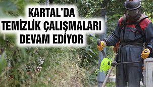 Kartal’da Yabani Otlar Biçilerek Temizlik Çalışmaları Yapılıyor