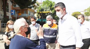 Başkan Yüksel, Tekel Caddesi'nde Çalışmaları İnceledi