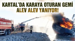 Kartal'da Karaya Oturan Gemide Yangın!
