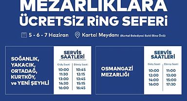 Kartal Belediyesi’nden Kurban Bayram’ında Mezarlıklara Ücretsiz Ulaşım Hizmeti